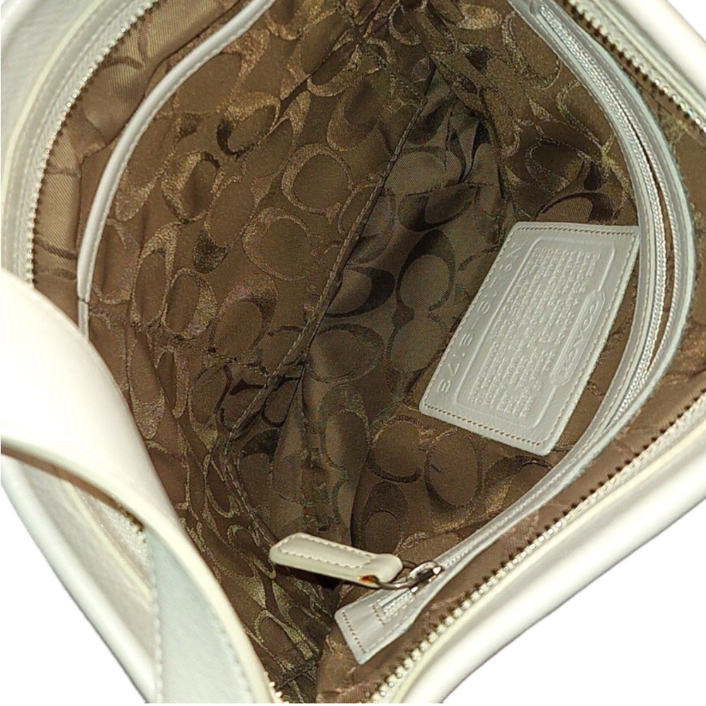 Coach Rugby Legacy Color Block Handbag Vintage Cream & Luggage Color Stripes - Picture 8 of 16